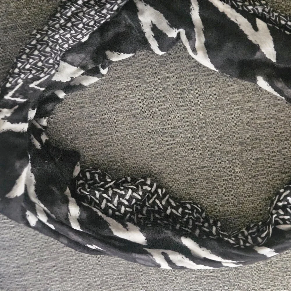 Gorgeous Infinity geometric tribal black and white zebra print lightweight scarf
